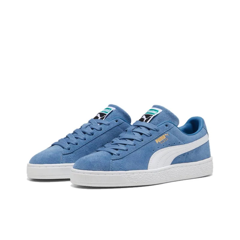 PUMA Suede Classic Anti Slip Wear Resistant Low Top Skateboard Shoes Unisex Blue White-2