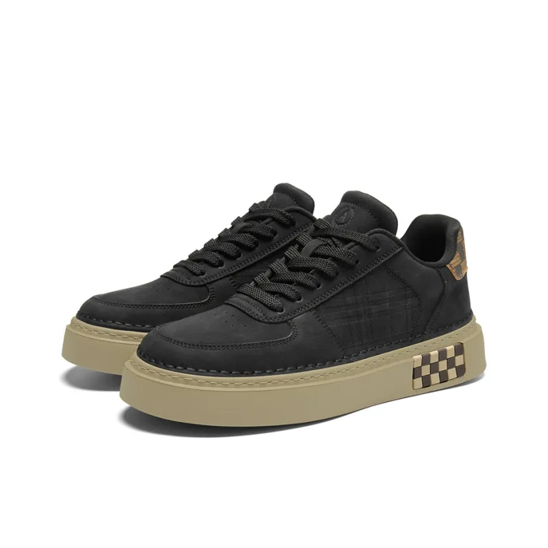 AOKANG Elegant Style Series Skateboard Shoes Men Low Top Khaki, Black-14
