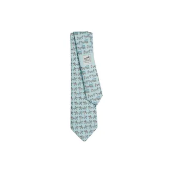 HERMES Silk Ties Men's Light Blue