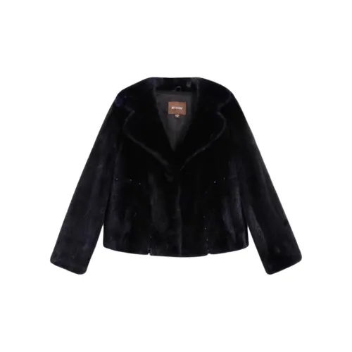 Yiner Velvet Jackets Women's Navy Blue