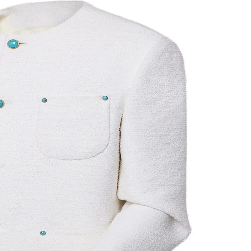 LOUIS VUITTON Chic Collarless Baby Llama And Wool-Blend Jacket-4
