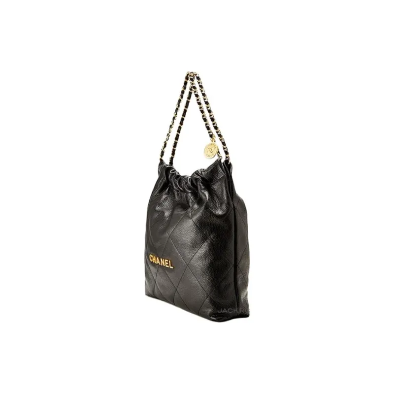 CHANEL 22Bag Grain Embossed Calfskin Handbag Women's Black-1