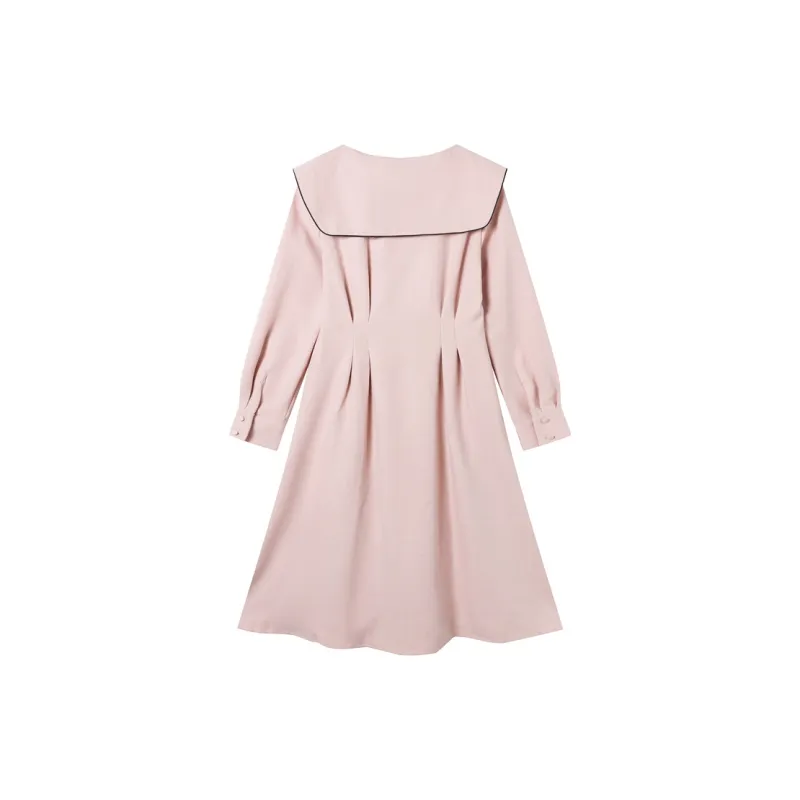 Adeworn Long Sleeved Dress Women's Pink-1
