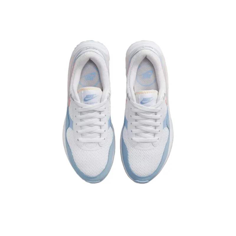 Nike Air Max System Anti Slip Wear Resistant Low Top Casual Running Shoes Women's White Blue Pink-3