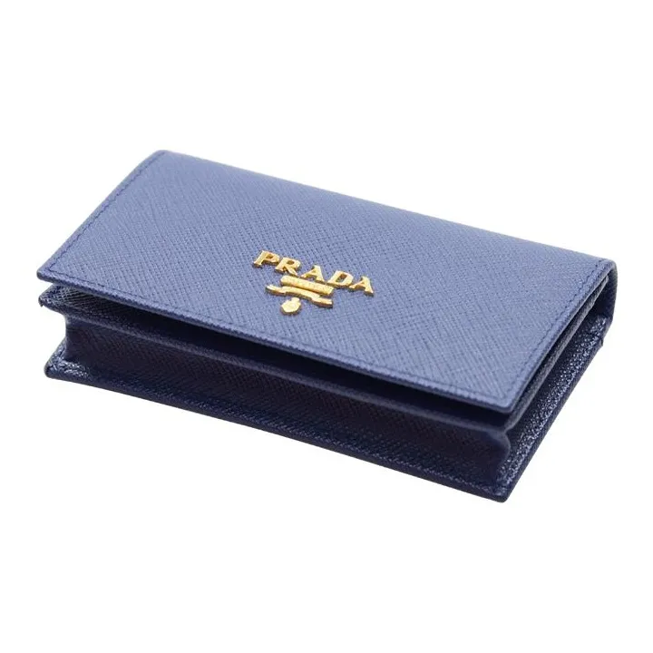 PRADA Calfskin Wallet Women's Blue-4