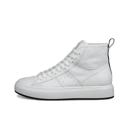 Ecco Abrasion-Resistant High-Top Skateboard Shoes Women's White