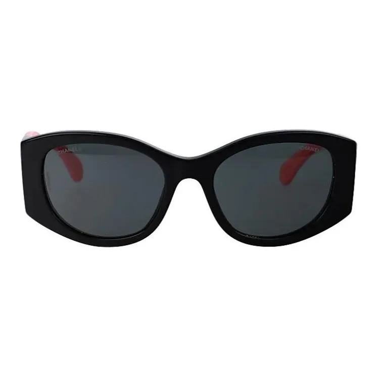 CHANEL Irregular Shape Sunglasses Unisex Pink-1