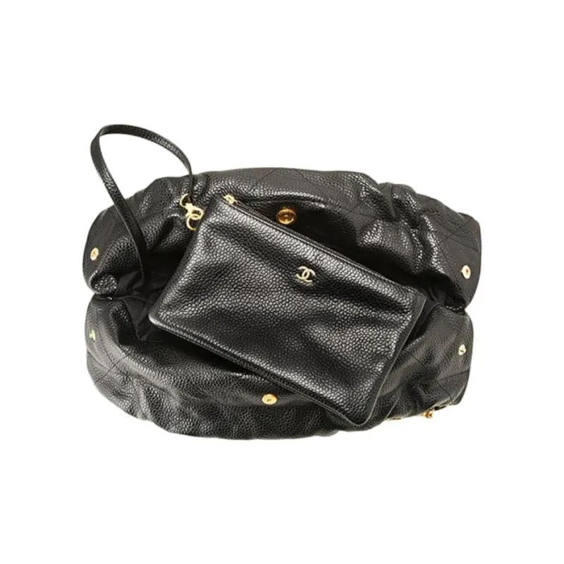 CHANEL 22Bag Grain Embossed Calfskin Handbag Women's Black-3