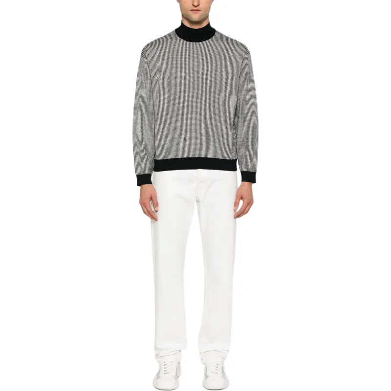 EMPORIO ARMANI Mock Neck Knitted Jumper-1