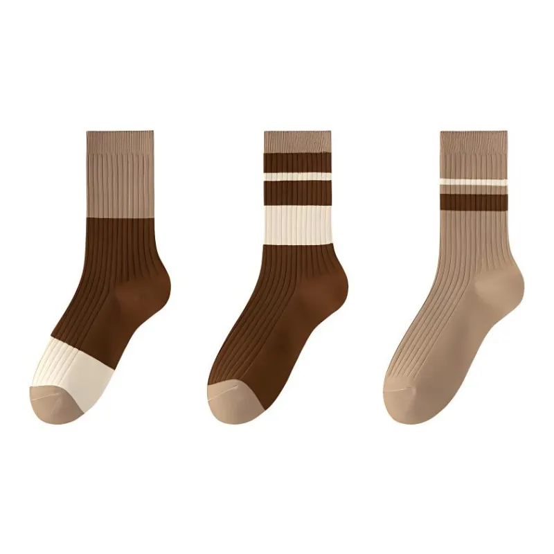 MIIOW Mid Calf Socks Women's 3 Pack-5