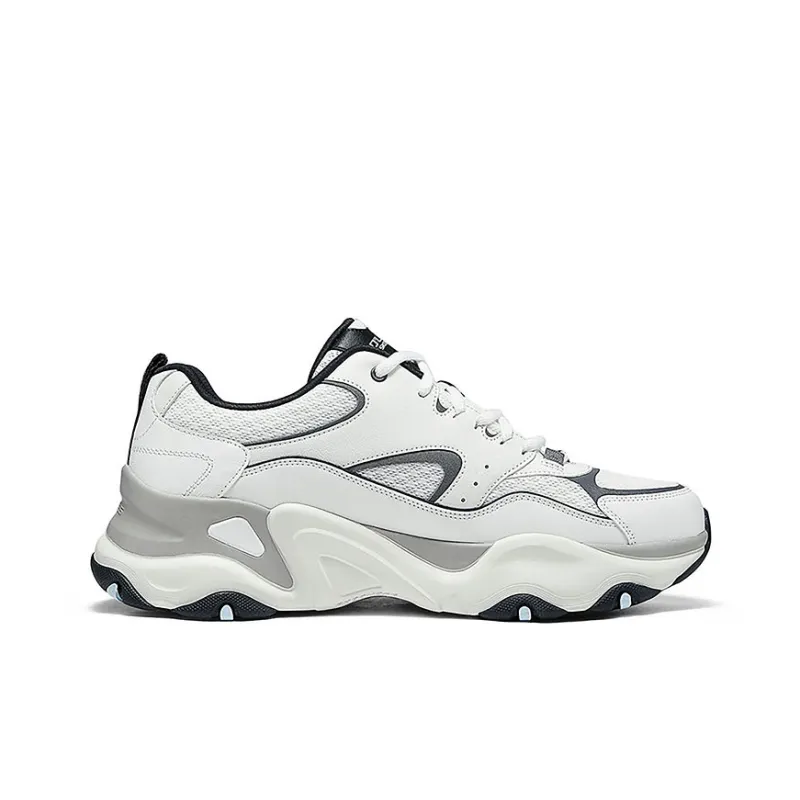 Skechers D'LITES 5.0 Anti Slip Wear Resistant Low Top Chunky Sneakers Men's Gray White-1