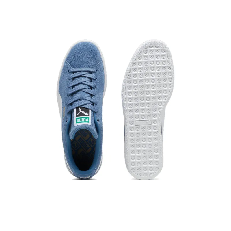 PUMA Suede Classic Anti Slip Wear Resistant Low Top Skateboard Shoes Unisex Blue White-3