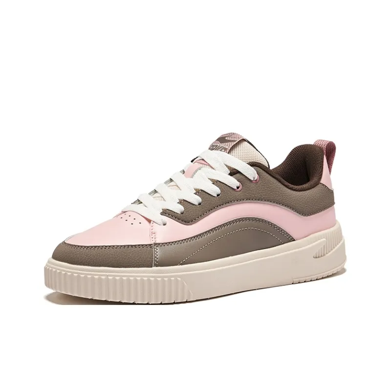 Erke Flying Goose Wear-Resistant Slip-Resistant Low-Top Skateboard Shoes Women's Evening Mist Pink Brown Stone-2
