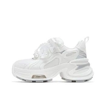 VITTORIO VENTURA Low Top Chunky Sneakers Women's White Silver
