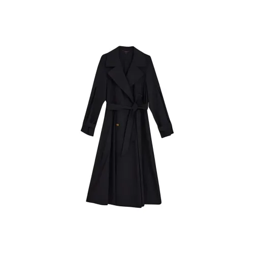 Yiner Trench Coats Women's Black