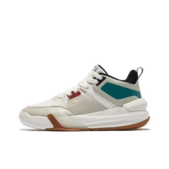 Erke Slip Resistant Coverage Mid Top Skateboard Shoes Men's White Gray