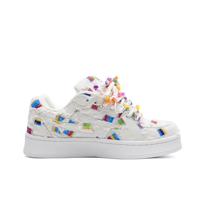 OAOQ Box Low-Top Skateboard Shoes Unisex Rainbow Bean-2