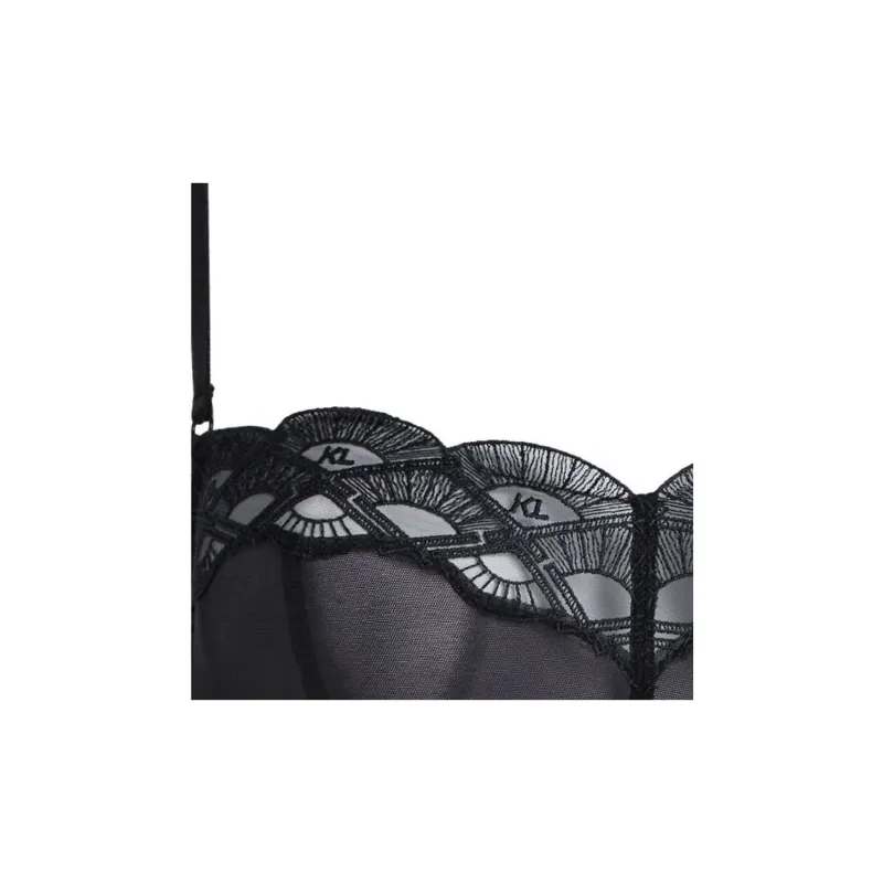KARL LAGERFELD / Karl Lagerfeld Jeans Logo embroidered Lace Bralette-2