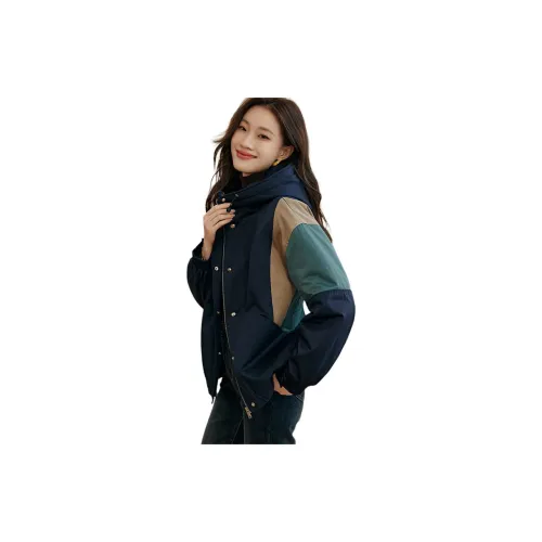 Mo Han Yi Mei Puffer Jackets Women's Navy Blue