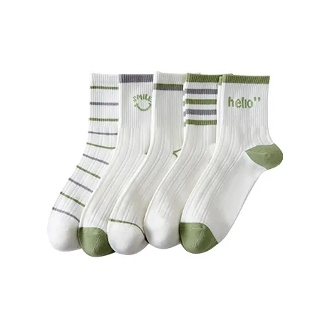 MIIOW Mid Calf Socks Women's 5 Pack-5