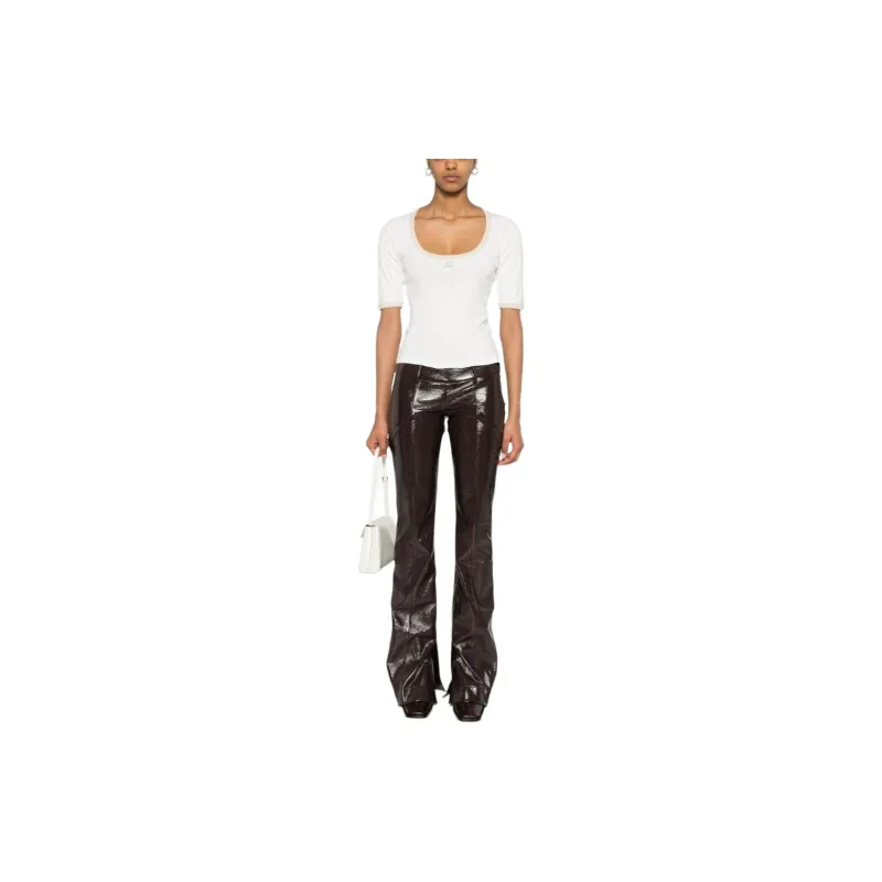 COURREGES Holistic Contrast Cotton T shirt-1