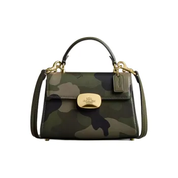 COACH Eliza Smooth Leather Crossbody One Shoulder Handbags Mini Women's Dark Cypress