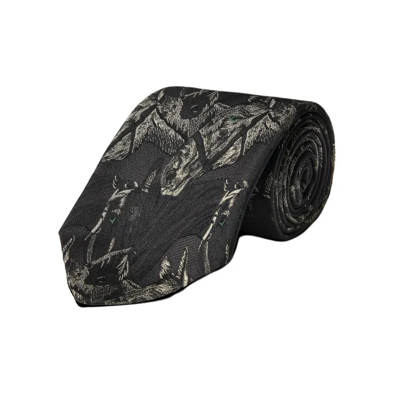Ralph Lauren Mulberry Silk Ties Men's Black/Silver-0