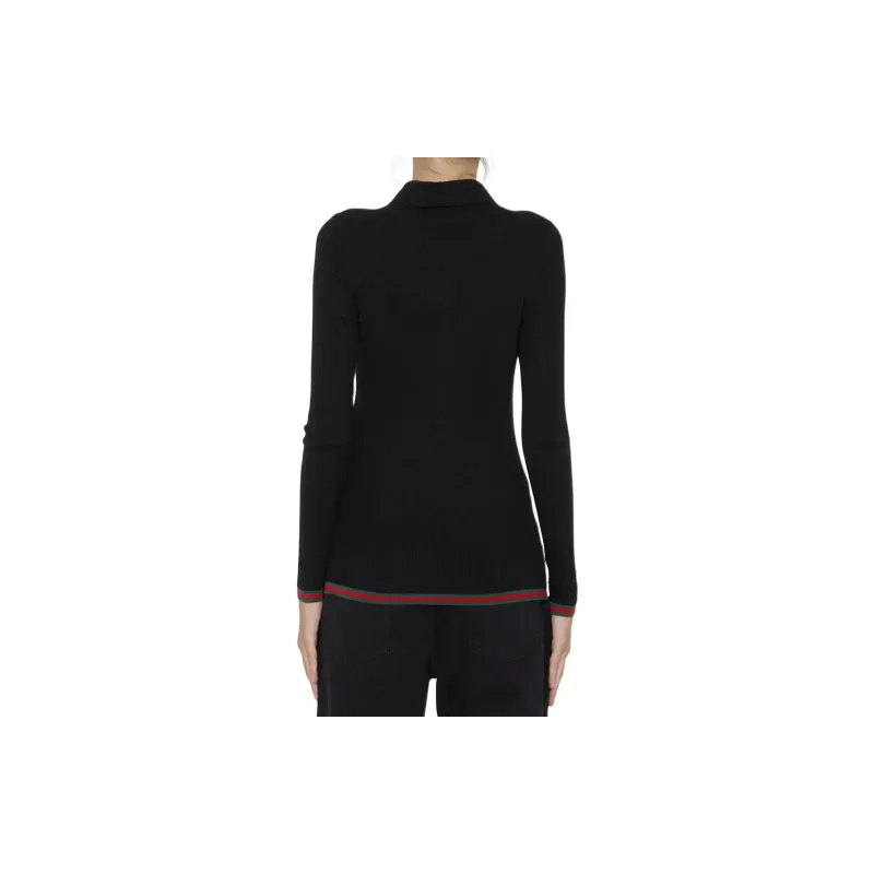 GUCCI Web Striped Knitted Jumper-1