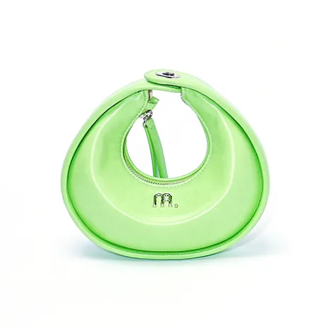 MUYSO Eco Friendly Recycled Leather Crescent Bag Handbag Small Size Women's Green-1