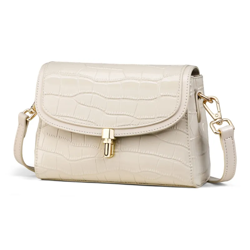 COMELY Cow Split Leather Bonded Synthetic Leather Shoulder Bag Crossbody Bag Regular Women's Black/White-7