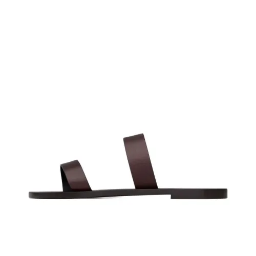 SAINT LAURENT Slide Slippers Men's Dark Brown