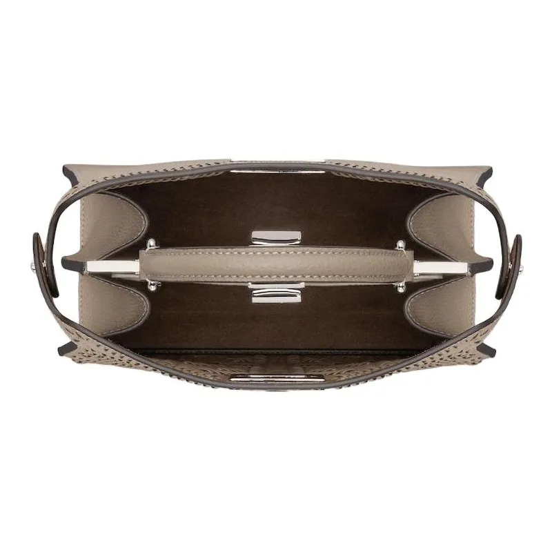 FENDI Peekaboo ISeeU Calfskin Shoulder Bag, Crossbody Bag, Handbag Trumpets Women's Dove Gray-3