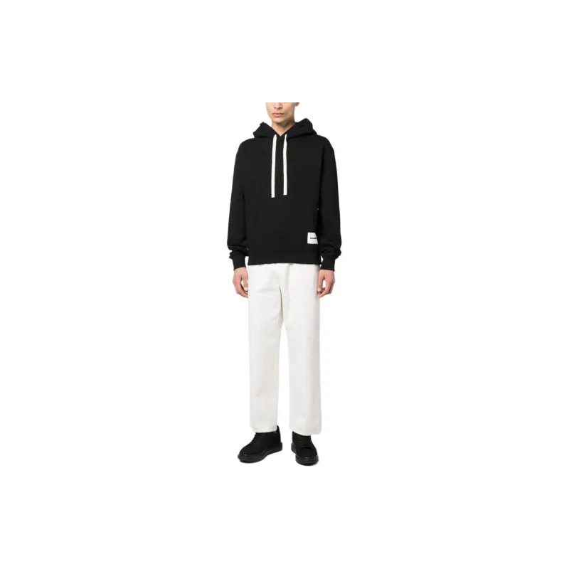 JIL SANDER + Logo Patch Long Sleeved Hoodie-4