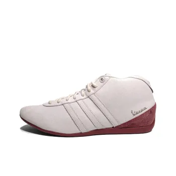 Vespa x Adidas Originals Anti-Slip Wear-Resistant Mid-Top Casual Shoes Men's Beige Brown