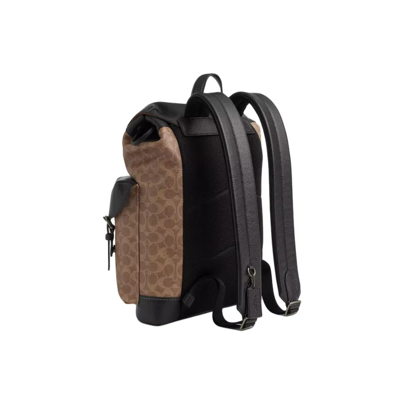 COACH Coated Canvas Backpack Large Size Men's Tan & Black-1