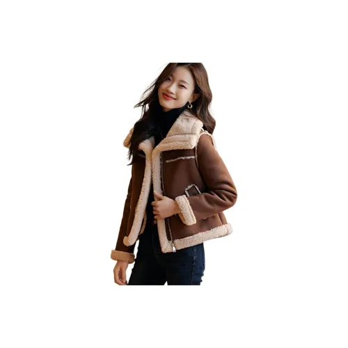 Mo Han Yi Mei Jackets Women's Coffee