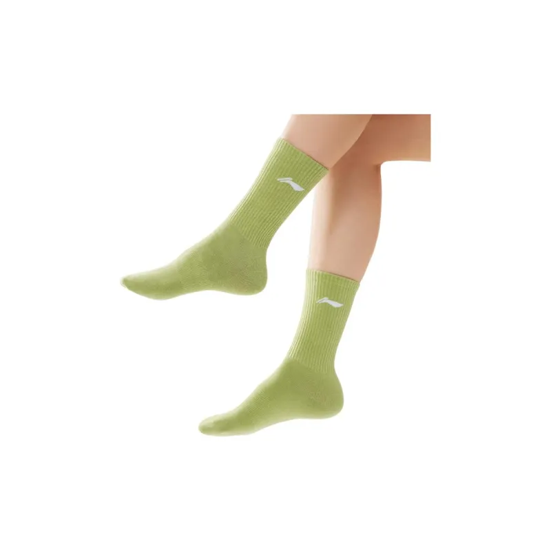 LiNing Mid Calf Socks Unisex 1 Pack Spring Morning Green-3