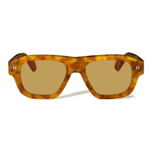 OFF-WHITE Tortoiseshell-effect Geometric-frame Sunglasses