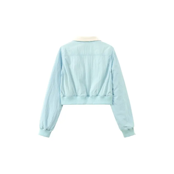 CHUU Cropped Coats Women's Baby Blue-1
