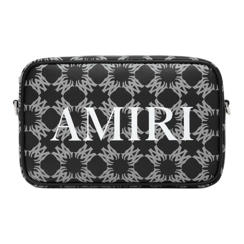 AMIRI Cotton Shoulder Bag Crossbody Bag Men's Black-0