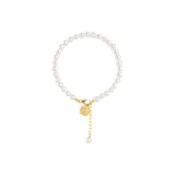 Fu Character Pendant Pearl Bracelet