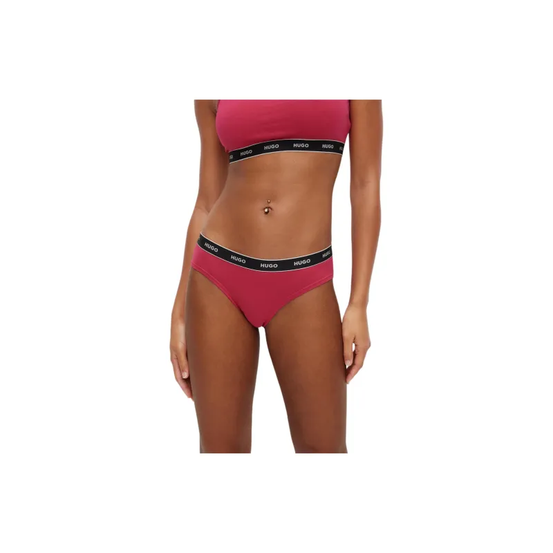 HUGO BOSS Three-Pack Of Stretch-Cotton Briefs With Logo Waistbands Underpants Women's 3 Pack-4