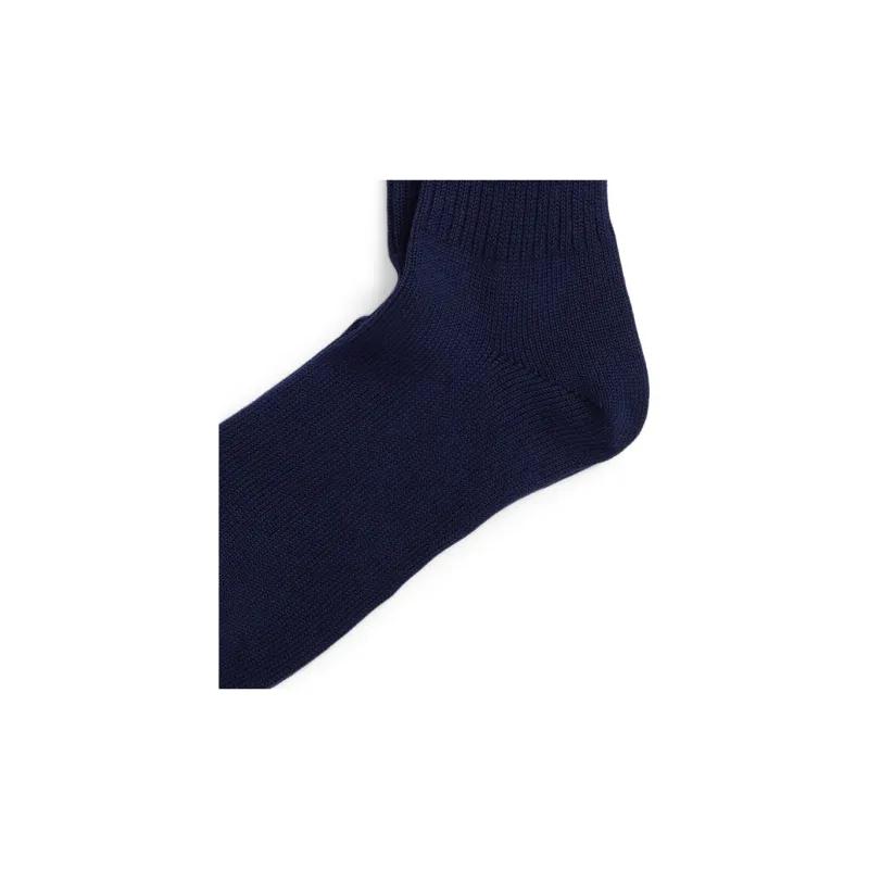 Polo Ralph Lauren FW23 Mid Calf Socks Men's 1 Pack Marine Blue-1