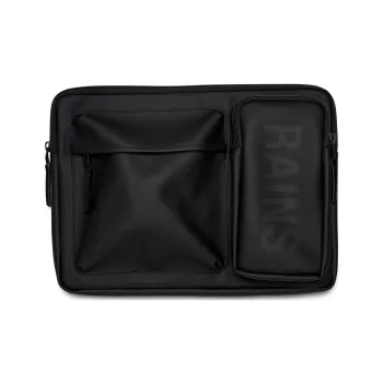 Rains Polyester Clutch Large Size Unisex Black/Green