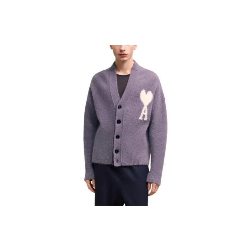 Ami Off White Adc Cardigan-1