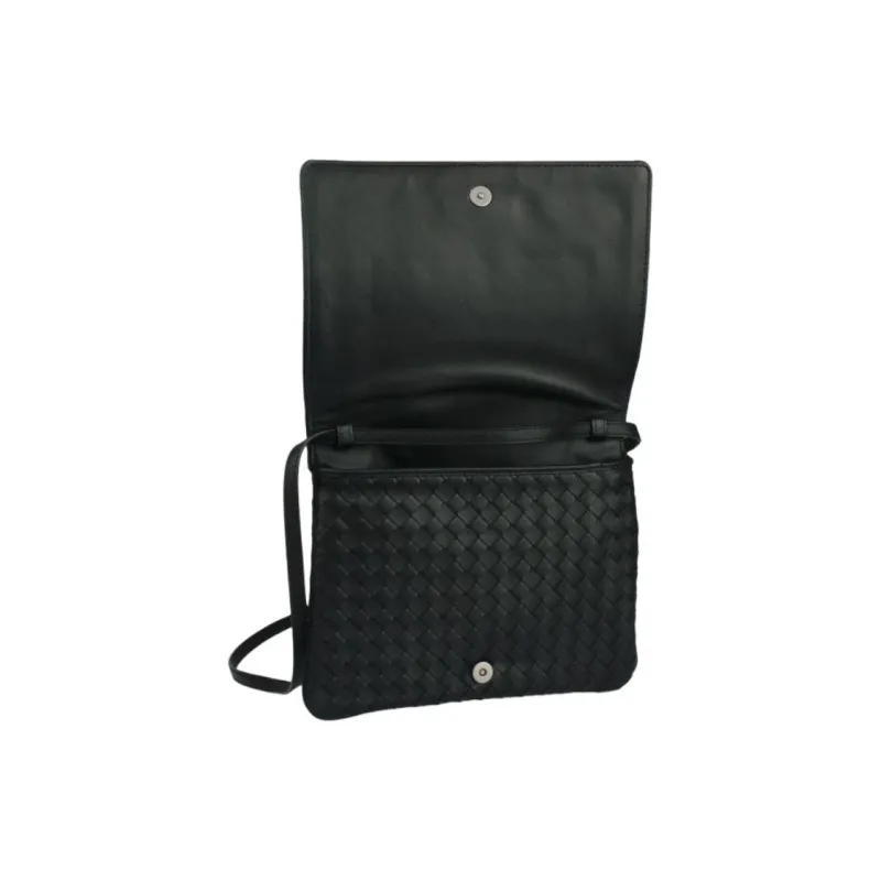 Bottega Veneta Sheepskin Crossbody Bag, Shoulder Bag Women's Black-4