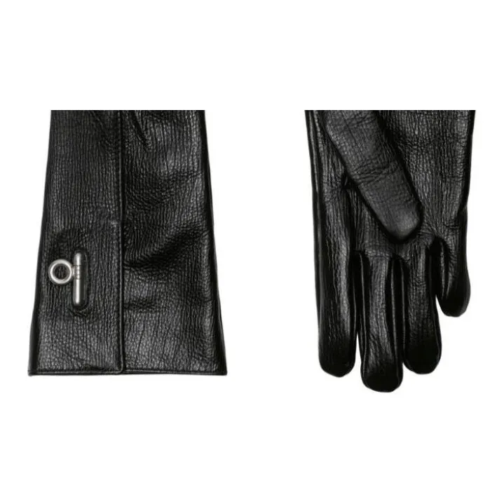 Burberry Leather Gloves Women's Black-2