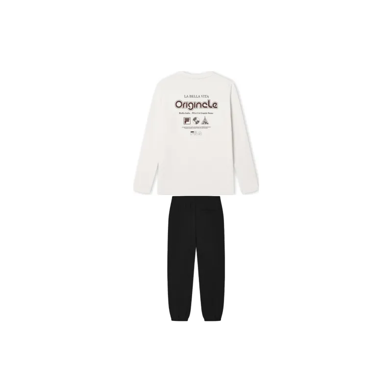 FILA Casual Sportswear Men Fresh Milk White+Jet Black-1