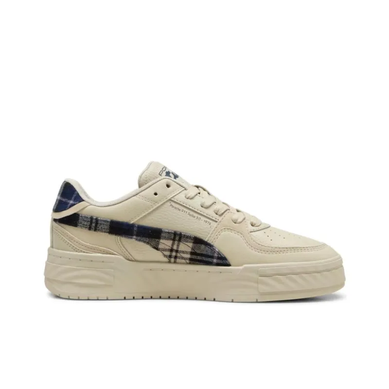 PUMA Porsche Legacy Slip Resistant Shock Absorbers Low Top Skateboard Shoes Unisex Beige Yellow-1