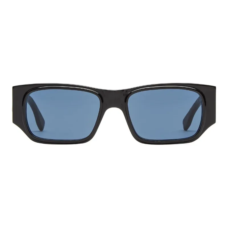 FENDI Acetate Metal Palladium Plated Rectangular Sunglasses Men's Black-1